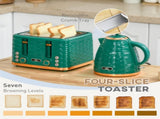 3000W 1.7L Rapid Boil Kettle & 4 Slice Toaster, Kettle and Toaster Set with 7 Browning Controls and T3398P344648