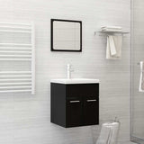 ZNTS 2 Piece Bathroom Furniture Set Black Engineered Wood 804774