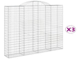 Arched Gabion Baskets 3 pcs 200x30x200/220 cm Galvanised Iron 3146216