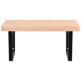 Basin Shelf Wall Mounted Steel and Solid Wood Beech 3302507
