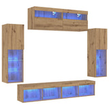 TV Cabinet Set Wall-mounted 6 pcs Artisan oak Engineered wood 3334381