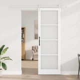 Sliding Door White 78 x 232 cm Solid Pine Wood and Glass 3332416