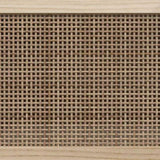 TV Cabinet Black 80x30x40 cm Solid Wood Pine and Natural Rattan 345613