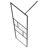 Walk-in Shower Wall Black 80 x 195 x 0.5 cm Glass and Aluminium 42025247