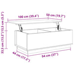 Coffee Table White 100x50x35 cm Solid Wood Pine 813421