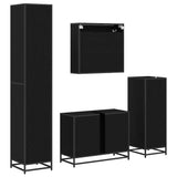 Bathroom Furniture Set 4 pcs Black Oak Engineered Wood 3402353