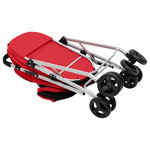 2-Layers Folding Dog Stroller Red 83x48x97 cm Oxford Fabric 172206