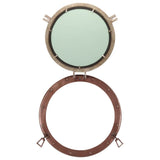 Porthole Mirror Wall Hanging 50 cm Aluminium and Glass 357858