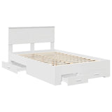 Bed Frame with Headboard White 120 x 190 cm Engineered Wood 3408281