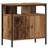 Bathroom Furniture Set with Door 3 pcs Old Wood Engineered Wood 3332575