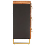 Side Cabinet Brown and Black 60x33.5x75 cm Solid Wood Mango 356786