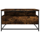 Coffee Table Smoked Oak 80x80x45 cm Engineered Wood 835291