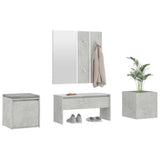 Hallway Furniture Set Concrete Grey Engineered Wood 3082066