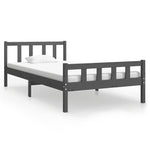Bed Frame without Mattress Grey Solid Wood 100x200 cm 810671