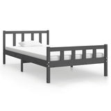 Bed Frame without Mattress Grey Solid Wood 100x200 cm 810671
