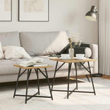 Side Table Set 2 pcs Artisan Oak and Black 869731