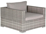 Single Seater Rattan Chair Sofa Padded Cushions, All-Weather PE Wicker Weave Garden Armchair T3398P320189