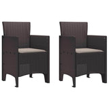 Garden Dining Set 3 pcs Brown Polypropylene 3378678