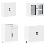 ZNTS 4 Piece Kitchen Cabinet Set Kalmar White Engineered Wood 3314861