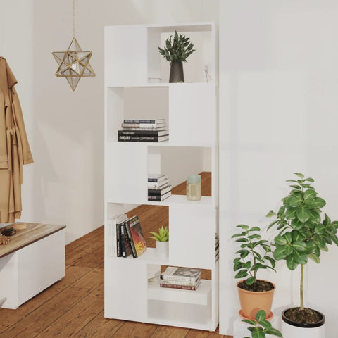 Book Cabinet Room Divider White 60x24x155 cm Engineered Wood 809089