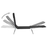 ZNTS Folding Sun Loungers 2 pcs Steel and Fabric Black 44300