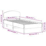 Bed Frame without Mattress White 90x200 cm Solid Wood Pine 3207222