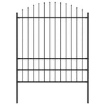 ZNTS Garden Fence with Spear Top Steel 144945