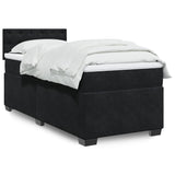 Box Spring Bed with Mattress Black 100x200 cm Velvet 3286248