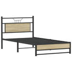 Bed Frame without Mattress Sonoma Oak 100x190 cm Engineered Wood 4106956