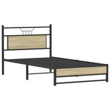 Bed Frame without Mattress Sonoma Oak 100x190 cm Engineered Wood 4106956