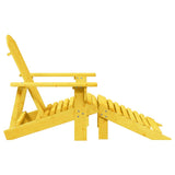 Adirondack Chair with Ottoman Yellow Solid Wood Fir 4007241