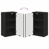 Bathroom Furniture Set with Drawer Black Engineered wood, Metal 3393114