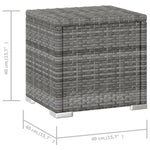 Sun Lounger with Cushion and Tea Table Poly Rattan Grey 317113