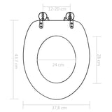 WC Toilet Seats 2 pcs with Lids MDF Bamboo Design 276995
