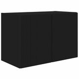 TV Wall Cabinet Set Wall-mounted 4 pcs Black Engineered Wood 3408935
