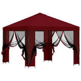 Garden Gazebo with Sidewalls 3 x 3 m Burgundy 900371