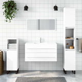 Bathroom Cabinet with Mirror White Engineered Wood 833879
