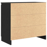 Sideboard with Drawer Black Oak 71x35x65 cm Engineered Wood 861572
