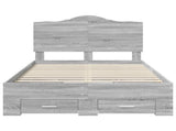 Bed Frame with Drawer Grey Sonoma 120 x 200 cm Engineered Wood 3413626