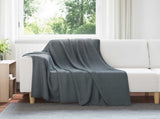 Throw Blankets 6 pcs Dark Grey 200 x 150 cm Fleece 42017054