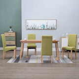 Dining Chairs 4 pcs Green Fabric 249278
