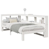Bookcase Bed without Mattress White 75x190 cm Small Single Solid Wood Pine 3324407