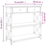 Console Table Sonoma Oak 75x28x75 cm Engineered Wood 834196
