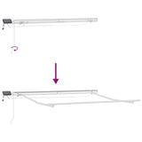 Awning Frame with LED Strip Lights White 300 x 250 cm Aluminium 313199