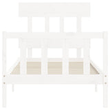 Bed Frame without Mattress White Single Solid Wood Pine 3193302