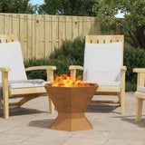 Fire Pit Brown 50 x 50 x 40 cm Weathering Steel 858961