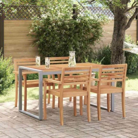 Garden Dining Table Grey 140 x 80 x 75 cm 4010602
