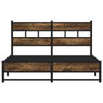 ZNTS Metal Bed Frame without Mattress Smoked Oak 140x200 cm 4017219