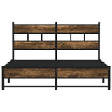 ZNTS Metal Bed Frame without Mattress Smoked Oak 140x200 cm 4017219