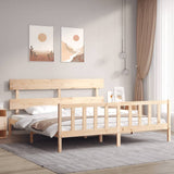 Bed Frame without Mattress Super King Size Solid Wood Pine 3193286